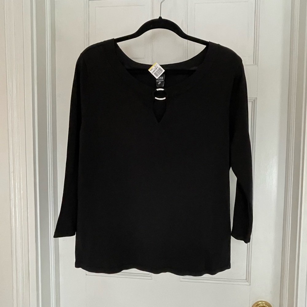 XL Black ring crystal sweater